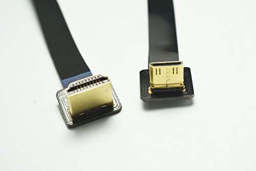 Cable FPV HDMI Mini Ángulo 90 Grados Negro para Conexión de Cardán 5
