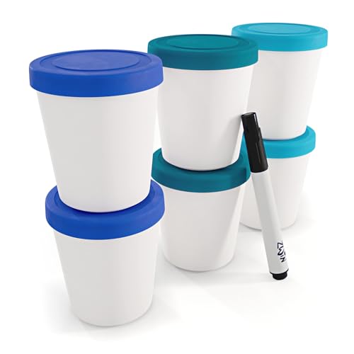 Zwin® 6er-Set Mini-Eiscreme-Gefrierbehälter mit Silikondeckel, Ideal für...