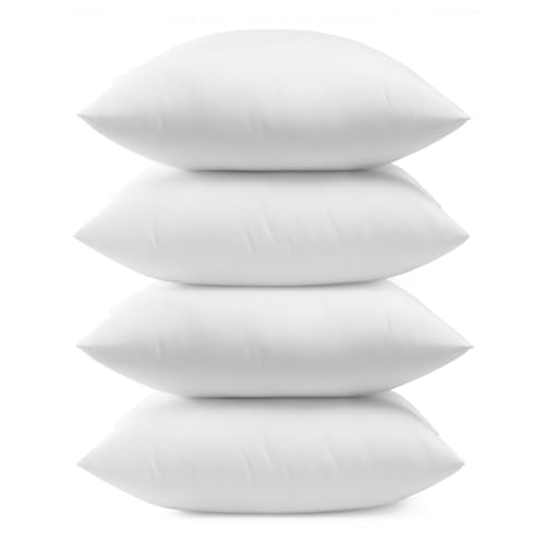 puredown® 12x20 Pillow Inserts, Pack of 4, Fluffy Soft Lumbar Pillows Filled with Plump Stuffer, Rectangle Decorative Pillows for Couch, Sofa, Bed and Home Decor