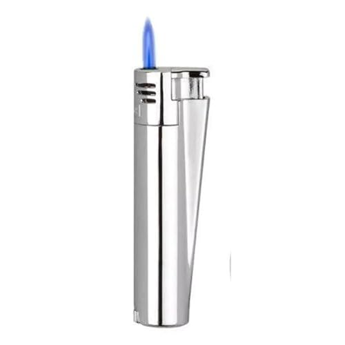 Clipper Silver Metal Jet Flame Gas Lighter Refillable Windproof With Gift Case