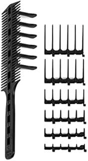 CombPal Scissor Clipper Over Comb Hair Cutting Tool - Barber Hair cutting kit - DIY Home Hair cutting Guide Comb Set (Classic Set, Black)