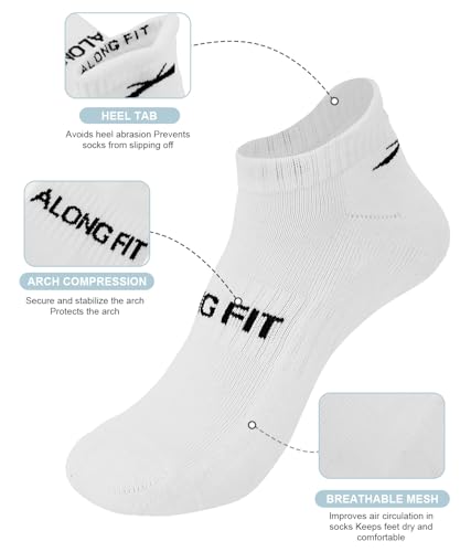 ALONG FIT 3/4 Pairs Non Slip Grips Sock for Women Men Pilates Yoga Socks for Barre Hospital Barefoot Grippy Sock2