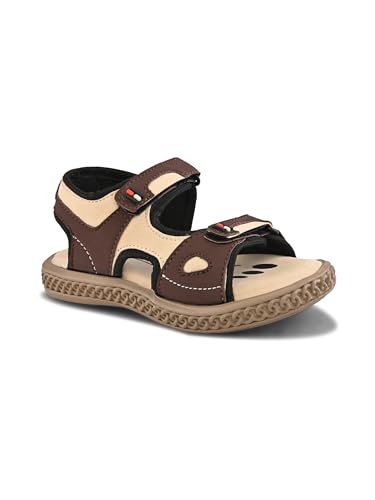 Image of Steprite Kids' Boy Sporty Strappy Sandal, Double Hook-and-Loop Straps, Cushioned Footbed, Open-Toe