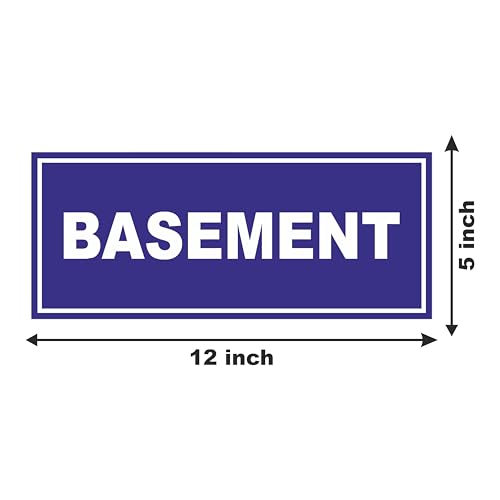 Image of ATTRACTSO - Basement Sign Self Adhesive Laminated Sticker for Home, Office, Shop, Hospital, Hotel, Theatre, Restaurant - 12 inchx5 inch inch (Blue)