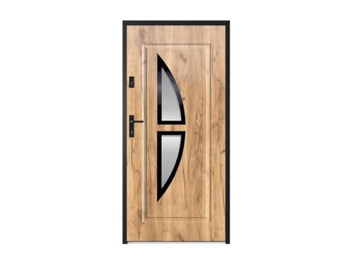 Vente-unique Puerta de acero y vidrio COVAS 207x100 cm