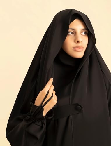 Image of NAZNEEN Saudi Jilbab Full Length and Noise Pc MATT NIDA Fabric with extra panel to cover face