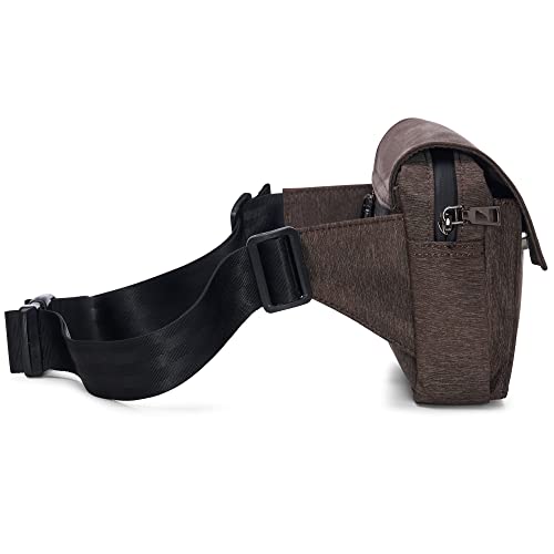 Alpine Swiss Fanny Pack Waist Bag Adjustable Belt Strap Crossbody Sling Bum Bag Brown - Image 5