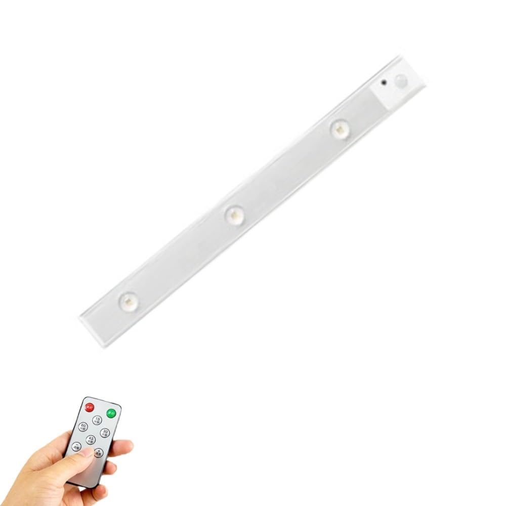 Wireless Motion Sensor Induction Light for Shoe Cabinet, Entrance Door & Wine Cabinet - Remote Control & Self-Adhesive Design(White,40cm)