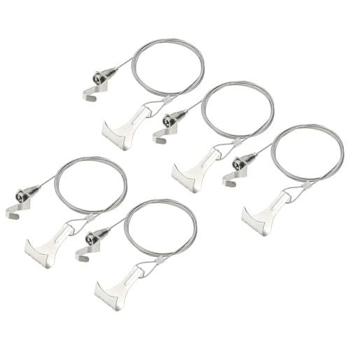Image of uxcell 5Pcs Picture Hanging Wire Kit, 1.5 m x 1.5 mm Heavy Duty Picture Hangers Adjustable Wire Rope with S-Hooks and Loop, Load 35kg /77.1 lbs for Hanging Mirrors Light Lamp Artwork