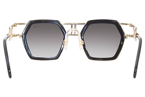 Cazal Legends 677 001 Sunglasses Men's Black/Gold/Grey Gradient Square Shape4