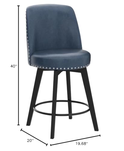 Mincetacounterstools26360freeswivelhighbackfullbackupholsterednailheadcounterheightbarstoolssetof2puinnavy  Urban Country Home Decor Minceta counter stools26 360 free swivel high back full back upholstered nail head counter height bar stoolsset of 2pu in navy  urban country home decor