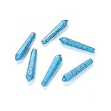 4pcs Natural Turquoise Blue Howlite Healing Gemstone Crystal Tower Wand Bullet Shape Spike Pendant...
