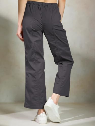 Image of GRECIILOOKS Cargo Pants For Woman | Trousers For Womans |High Waist Cotton Trouser for Women - Flared Parachute Pants with Side Pockets |Womens Cargo Pant | Elegant for College & Events (Available in Plus Size)