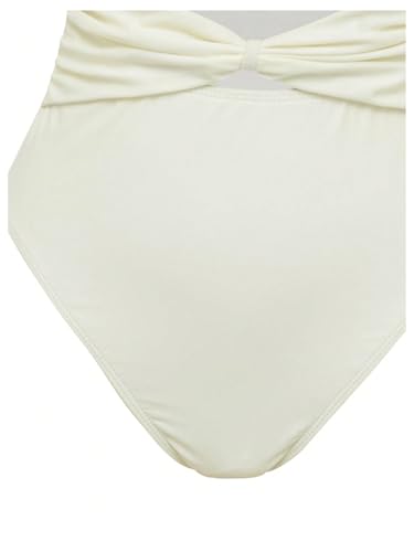 SOLY HUX Women's One Piece Swimsuit Metal Decor Cut Out Halter Bathing Suit with Mesh Maxi Cover Up Skirt4