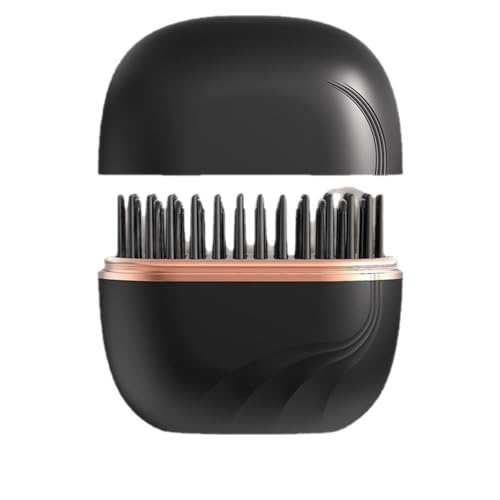 Mini plancha inalámbrica para cabello portátil negra miniatura 1