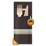 LogiPack GeRo Premium Bestecktasche mit 2-lagiger Serviette – Hygienisch, Praktisch & Elegante Lösung für Gastronomie & Feiern (creme, 50 Stück)