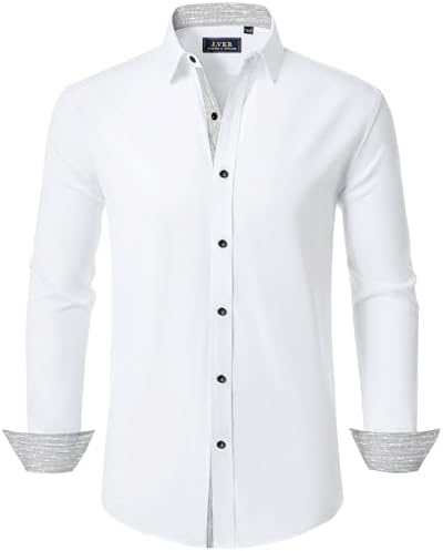 J.VER Hemd Herren Langarm Business Stretch Bügelfrei Regular Fit Oberhemd | S-4XL, Freizeit, Pflegeleicht, Knopfleiste, Hochzeit, Anzug, Büro, Party, Outdoor, Arbeit, Alltag, Urlau