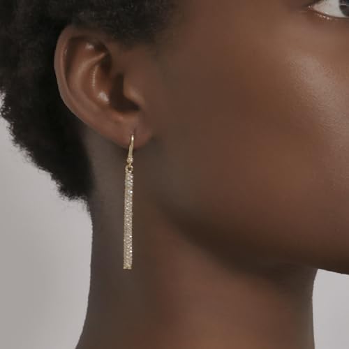 DKNY Gold-Tone Micropavé Linear Drop Earrings - Beautiful Women's Jewelry - Gold-Tone & Crystal Dangle Earrings4