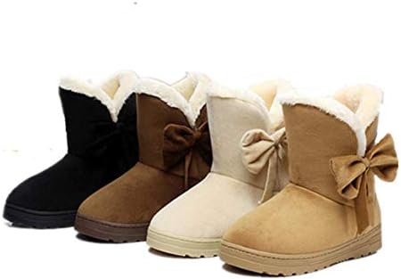 LFHT Women's Winter Suede Snow Ankle Boots Faux Fur Flat Warm Shoes (8 B(M) US, Beige) | Image 5