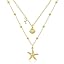 Gold Starfish Shell Necklace-2PCS
