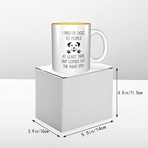 Taza de café divertida con texto en inglés "I Prefer Dogs to People Dog Mum Dog Lover", regalo de regalo para amantes de los perros, taza de café de color interior, taza de té Yellowmugs - Imagen 7