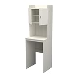 Inval Engineered Wood Mini Fridge and Microwave Cabinet with Storage Shelves, 2 Locking Doors, 72”H x 23.6”W x 19.7”D, Washed Oak