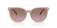 COACH Women's HC8414BD Round Sunglasses, Milky Buff/Brown Rose Gradient, 57 mm