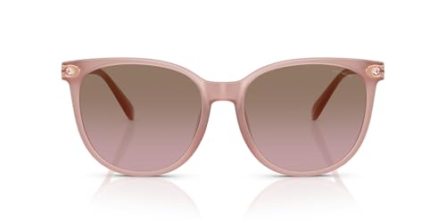 COACH Women's HC8414BD Round Sunglasses, Milky Buff/Brown Rose Gradient, 57 mm
