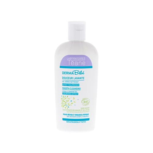 Téane - Limpieza suave certificado bio - Gel limpiador sin jabón - Pieles secas, sensibles y con tendencia al eczema atópico - Piel, cabello y cuero cabelludo - Bebés y niños - 150 ml