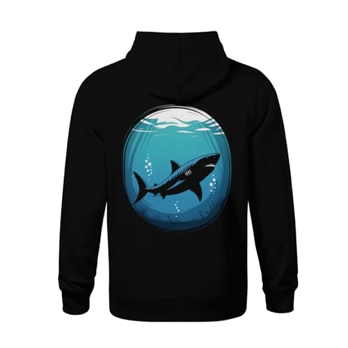 Kids Shark Ocean Scuba Diving Freediving Sea Boys Girls Lightweight Kangaroo Pocket Fleece Hoodies3