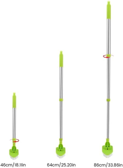 Miniatura 7 de Limpiador de suelo de azulejos 4 en 1 con mango largo ajustable de 52 pulgadas con cepillo de lechada en forma de V y 3 cabezales de cepillo de