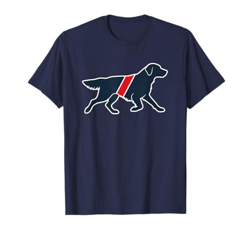 Golden Retriever Silhouette with Red Band Massachusetts Dog T-Shirt