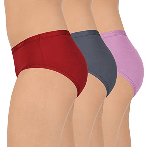 Image of Amante Solid Cotton Low Rise Hipster Panty Pack(Pack of 3)