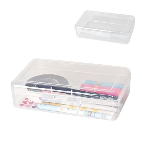 Zimoer Trousse en Plastique avec Couvercle, Boîtes à Crayons Empilables, Rangement Crayon, Trousse à Crayons, Boîte de Rangement, Organiseur de Loisirs...