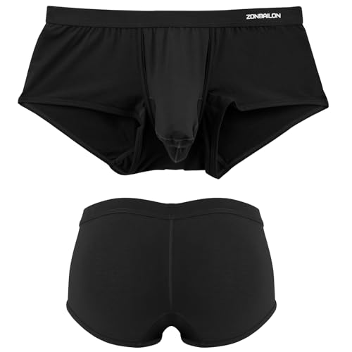 ZONBAILON Men's Bulge Enhancing Brief Dual Pouch Underwear Breathable Bikini’s Boxer Modal Trunk