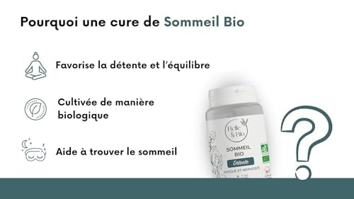 SOMMEIL & RELAXATION - Sommeil Bio - Passiflore, Mélisse & Eschscholzia certifiés Ecocert - 120 gélules - Cure 1 mois - Pilulier BELLE&BIO - Fabriqué en France – vue 2