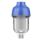 MoSundi Filtro purificador de agua de acero inoxidable con alcachofa de ducha transparente, lavadora y grifo, color azul