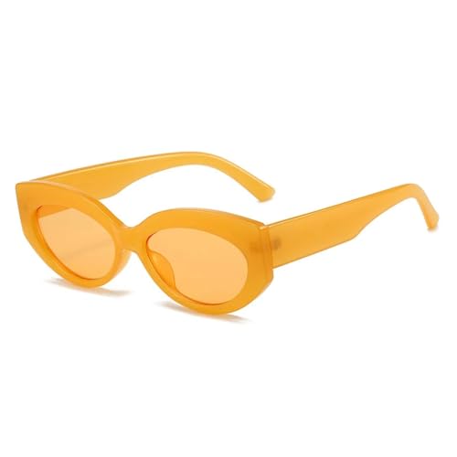 Lunettes de soleil orange gelée aux verres ovales style rétro chic