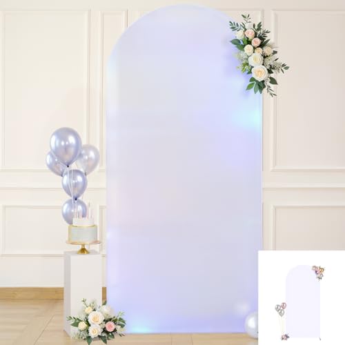 Cobertura elástica para arco de fondo 6FT blanco y plata miniatura 1