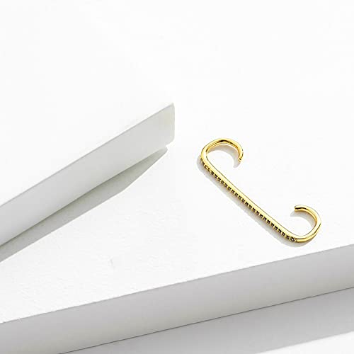 Yoursfs 1 Pcs Ear Bar Cuff Earrings For Women 18K Gold Plated Crawler Earring Minimalist Lightweight Non Pierced Ears Cuff Wrap Earrings #TOP3