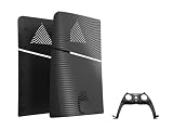 Maxx Tech PS5 Slim Faceplates Black Wave (5 sztuk) + płyta kontrolera + 2 uchwyty kciuków