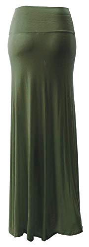 Image of URBAN K Womens Basic Foldable High Waist Regular and Plus Size Maxi Skirts