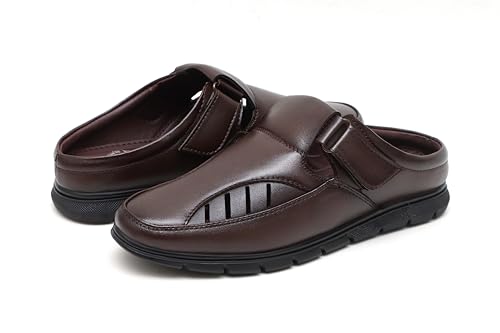 Image of BRUTE Leather Sandals for Men | Open Fisherman Sandals | Half Sandals