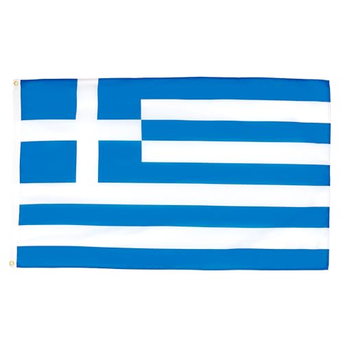 AZ FLAG - Bandera Grecia - 150x90 cm - Bandera Griega 100% Poliéster Con Ojales de Metal integrados - 110g
