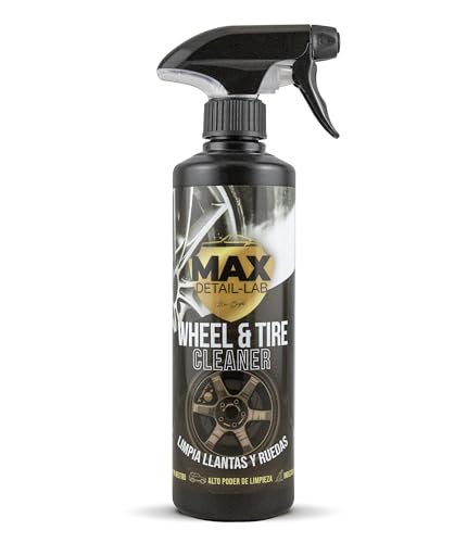 MAX DETAIL-LAB - Wheel & Tire - Felgenreiniger Auto Motorrad Säurefrei, Felgen Reiniger Alufelgen, Dreifache Wirkung ohne Reiben, Entfetter Detailing Waschen Autopflege Reinigung Aussen 500ml
