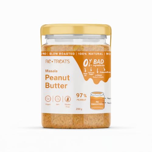Re-Treats Spicy Peanut Butter Spread with Bold Flavour I Creamy and Smooth I Ideal for Sandwiches and Cooking I Low Carb I Keto Friendly I Vegan