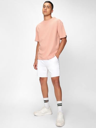 Image of Bewakoof Men's 100% Cotton 220 GSM Solid Oversized Fit Round Neck T-Shirt