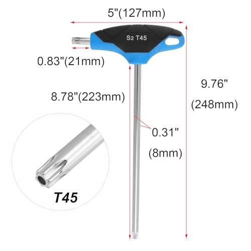 Image of Antrader T45 Torx Screwdriver,Anti Tamper Proof Torx Key,S2 Steel T-Handle Dual End Wrench-2Pcs (Blue)