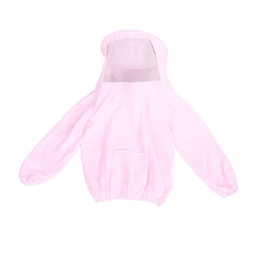 zyurong Chaqueta protectora de apicultura con velo y bolsillo para apicultores profesionales y principiantes, color rosa