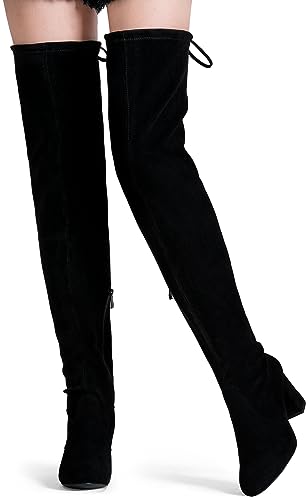 Vepose Women's Aria Thigh High Over The Knee Boots, Cute Suede Long Boots with High Heel and Inner Zipper2